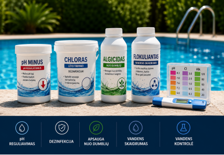 5 productos químicos esenciales para piscinas
