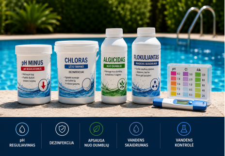 5 productos químicos esenciales para piscinas