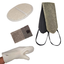 Guantes de sauna, esponjas
