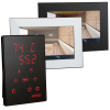 Paneles de control para estufas de sauna tradicionales.