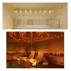 Conjuntos de luces de fibra para sauna.