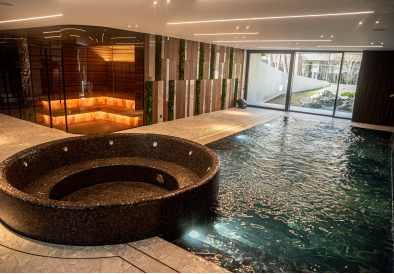 Proyecto de sauna infrarroja privada y piscina