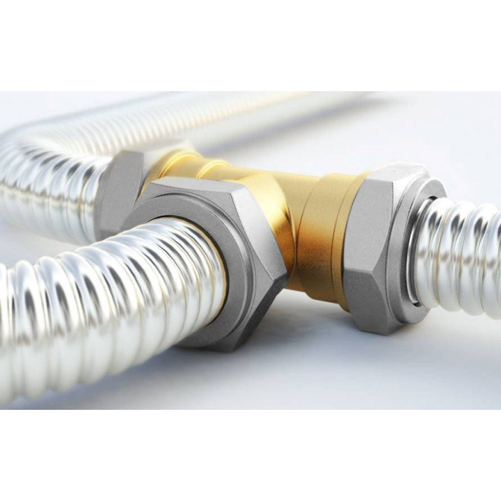 Tubería de acero inoxidable galvanizado Sauflex para vapor, 2,0 m