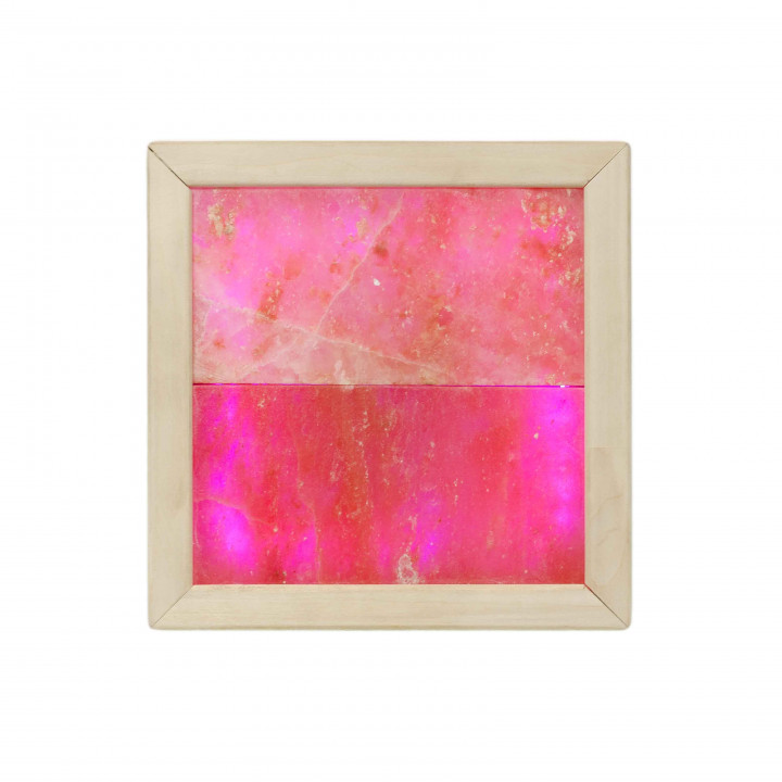 Lámpara LED RGB de sal del Himalaya, madera de cedro