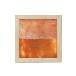 Lámpara LED de sal del Himalaya, madera de cedro