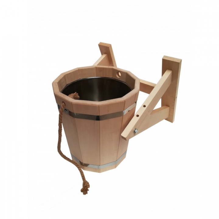 Cubo de ducha con inserto de acero inoxidable, 20 l