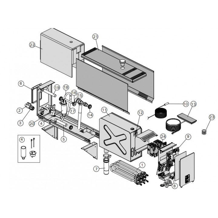 Repuestos para generador de vapor Harvia HGX - Tapa para la trampilla de servicio