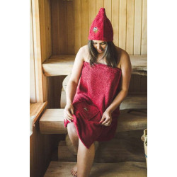 Delantal de sauna para mujer - BORGOÑA  Delantal de sauna para mujer - BORGOÑA