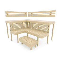 Banco de sauna modular OPTIMAL, Aspen  Banco de sauna modular OPTIMAL, Aspen