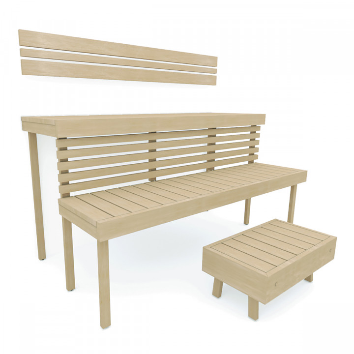 Banco de sauna modular STANDART, Aspen