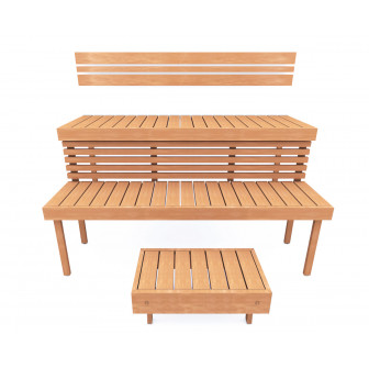 Banco modular para sauna STANDART, aliso