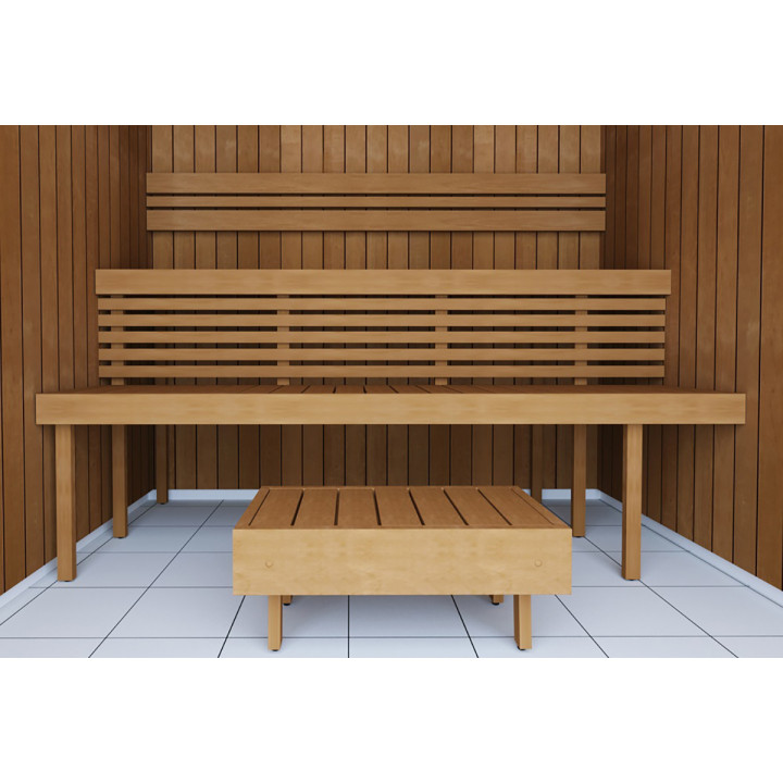 Banco de sauna modular STANDART, termo-álamo temblón