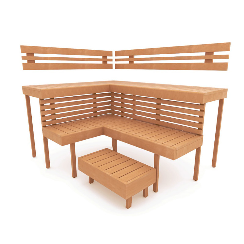 Banco de sauna modular OPTIMAL, Aliso