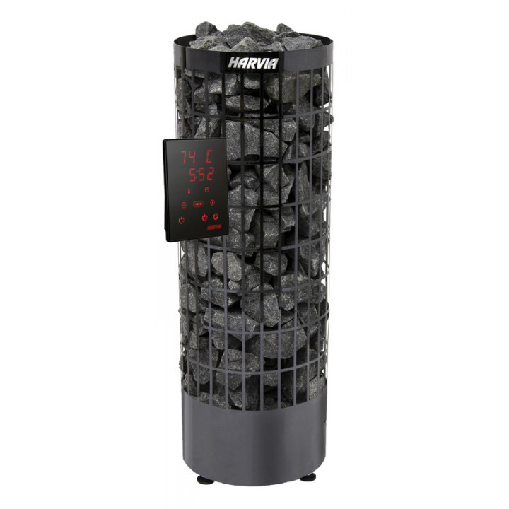 Calentador eléctrico para sauna - HARVIA Cilindro Acero Negro PC70XE 6,8 kW, artículo de exposición