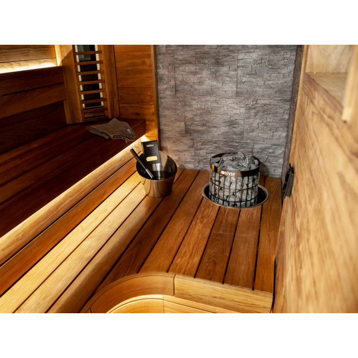 Calentador eléctrico para sauna - HARVIA Cilindro Acero Negro PC70XE 6,8 kW, artículo de exposición