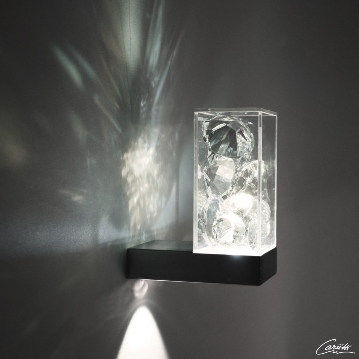 Lámpara LED transparente CARIITTI Toive con cristales