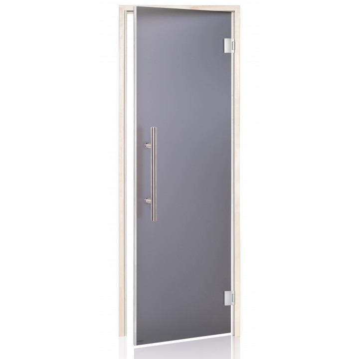 Puertas de sauna de cristal AD LUX, cristal mate, 80 x 210, Aspen, gris mate