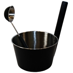 SAUNIA Set acero inoxidable, negro 4 l  SAUNIA Set acero inoxidable, negro 4 l
