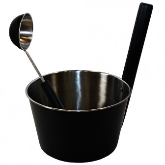 SAUNIA Set acero inoxidable, negro 4 l