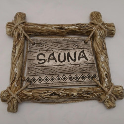Placa de puerta SAUNA con marco de rama 