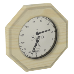 Termohigrómetro SAWO 241-THP, octogonal, pino 