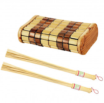 Juego de reposacabezas y batidor de bambú