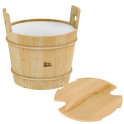 Cubo de madera SAWO con tapa, pino 18 l - 0