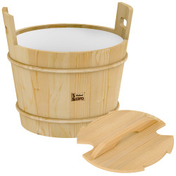 Cubo de madera SAWO con tapa, pino 40 l  Cubo de madera SAWO con tapa, pino 40 l