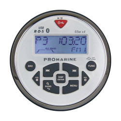 Centro de música sin altavoces, resistente al agua, blanco 