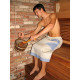 Delantal de lino para sauna