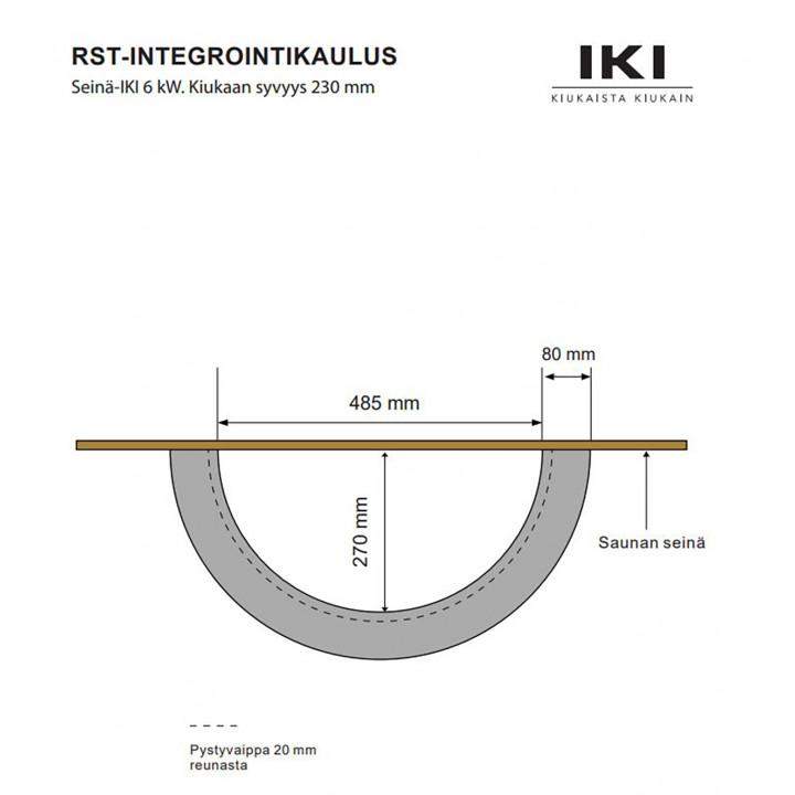 Brida de empotramiento W645 - para calentador de pared IKI