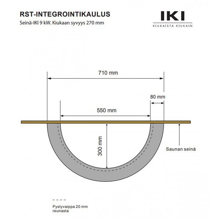 Brida de empotramiento W710 - para calentador de pared IKI