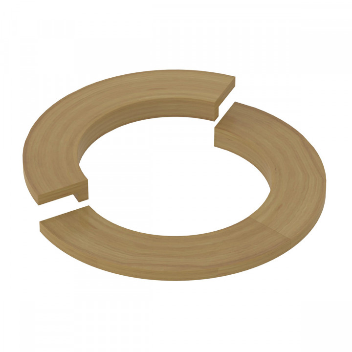 Brida de empotramiento - para calefactor redondo de torre SAWOTEC, de madera, cedro, TH12