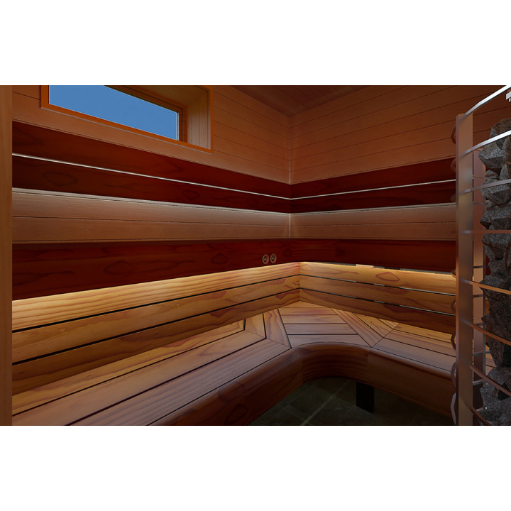 Elemento inferior del banco de sauna, Pino tratado térmicamente