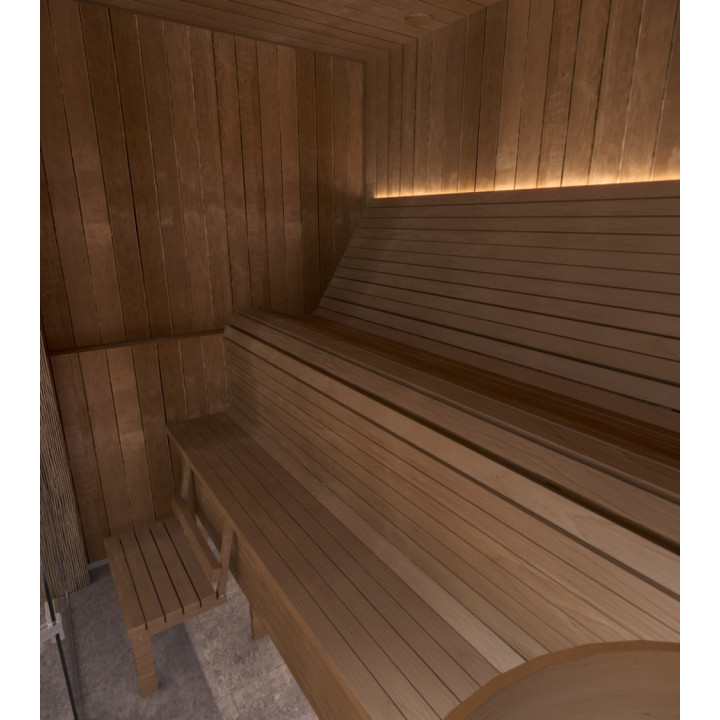 Banco de sauna modular ERGONOMIC, Álamo temblón térmico