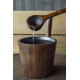 Cubo de sauna Rento de bambú oscuro con inserto negro, 5 L
