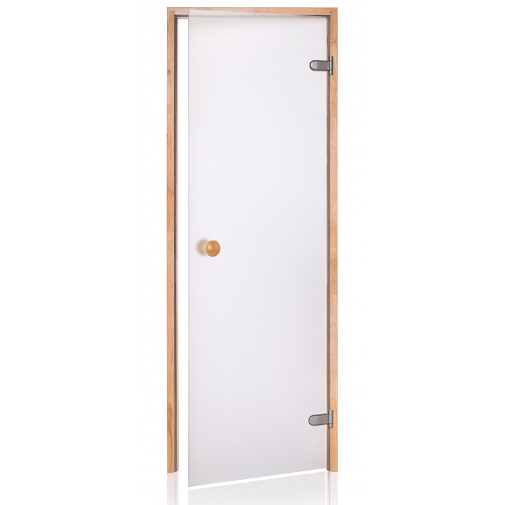 Puertas de sauna de cristal AD STANDART, cristal mate, 80 x 200 mm, madera de aliso, transparente mate.