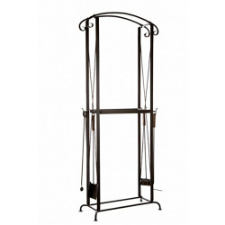 Soporte para leña con herramientas  Soporte para leña con herramientas