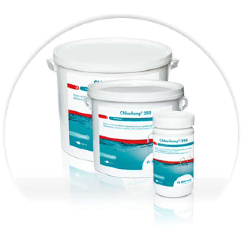 Tabletas de cloro lentamente solubles Chlorilong 200, 5 kg.