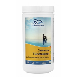 Cloro de disolución lenta CHEMOCLOR T-Tabletas 200 g, 1 kg  Cloro de disolución lenta CHEMOCLOR T-Tabletas 200 g, 1 kg