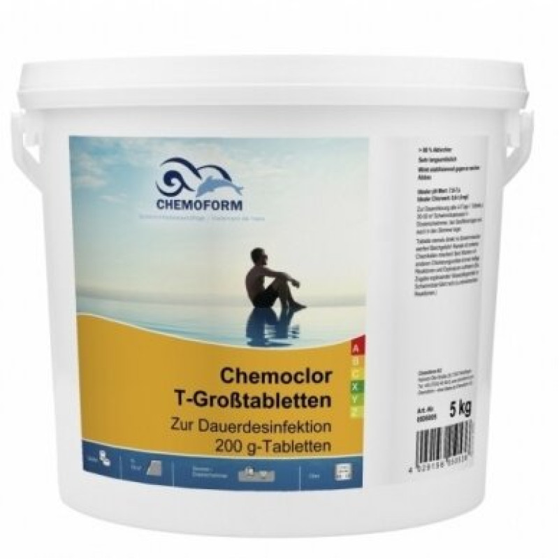 Cloro de disolución lenta CHEMOCLOR T-Tabletas 200 g, 5 kg