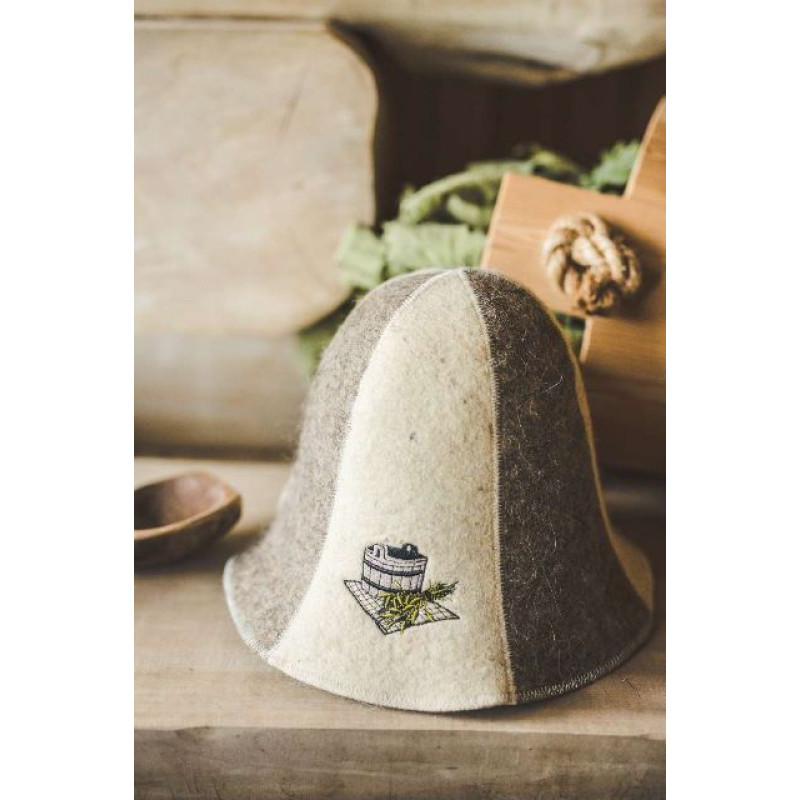 Gorro de sauna - BUCKET AND SAUNA WHISKS, rayado