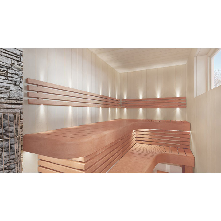 Elemento de banco final para bancos de sauna modulares, Aliso