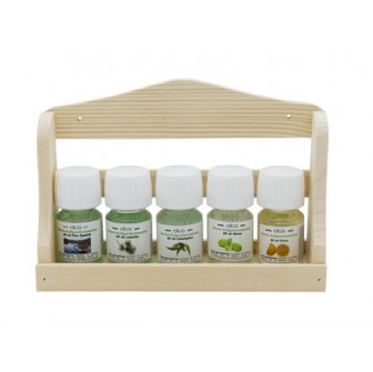 Set de fragancias ELIGA con estante de madera para pared