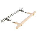 Juego de manijas para puertas de acero inoxidable y madera - 0