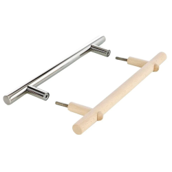 Juego de manijas para puertas de acero inoxidable y madera 