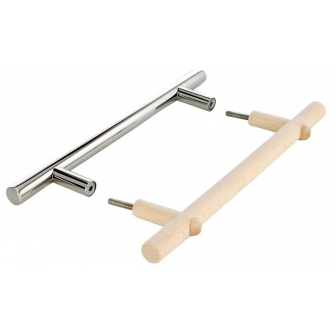 Juego de manijas para puertas de acero inoxidable y madera
