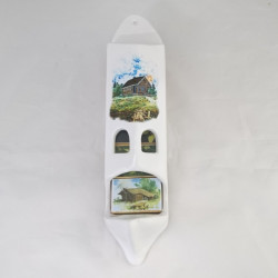 Portacerillas de cerámica con 5 cajas de cerillas 