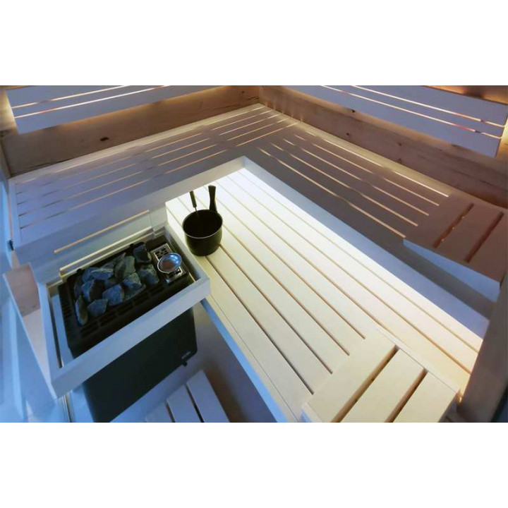 Calentador de sauna eléctrico - EOS BI-O Tec, acabado efecto perla antracita