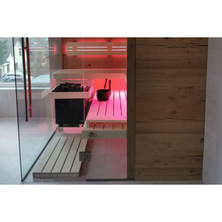 Calentador de sauna eléctrico - EOS BI-O Tec, acabado efecto perla antracita